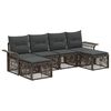 vidaXL Tuinbankenset 6 pcs Grijs poly rattan