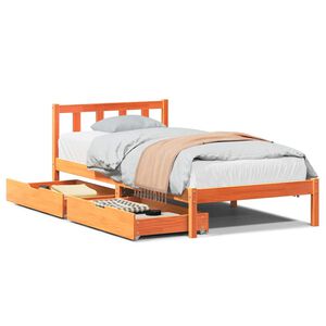 vidaXL Bedframe zonder matras massief grenenhout wasbruin 100x200 cm