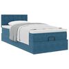 vidaXL Ottoman bed met matras 90x200cm fluweel donkerblauw