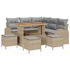 vidaXL Tuinbankenset met kussen 9 pcs Beige poly rattan