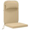 vidaXL Zon Loungerkussen 100% Polyester Beige 55 x 124 x 5 cm