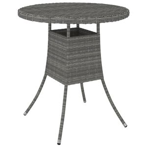 vidaXL Tuintafel 70x70x73 cm poly rattan grijs