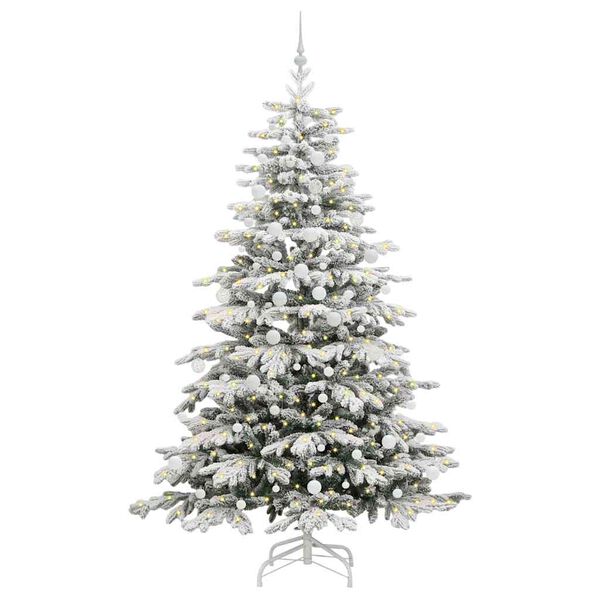 vidaXL Kunstmatige Inklapbare Kerstboom Wit 210 cm PE en PVC