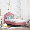 vidaXL Peuterbedframe met hoofdbord Roze 70 x 140 cm Fluweel