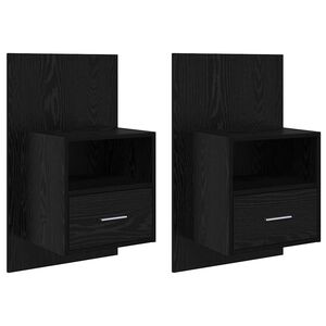 vidaXL Nachtkastje 2 pcs Zwart Eiken 50 x 32,5 x 80cm Bewerkt hout