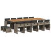 vidaXL 15-delige Tuinset met kussens poly rattan grijs