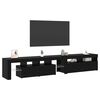 vidaXL TV-kast 2 pcs Zwart Eiken 260 x 37 x 40 cm Bewerkt hout
