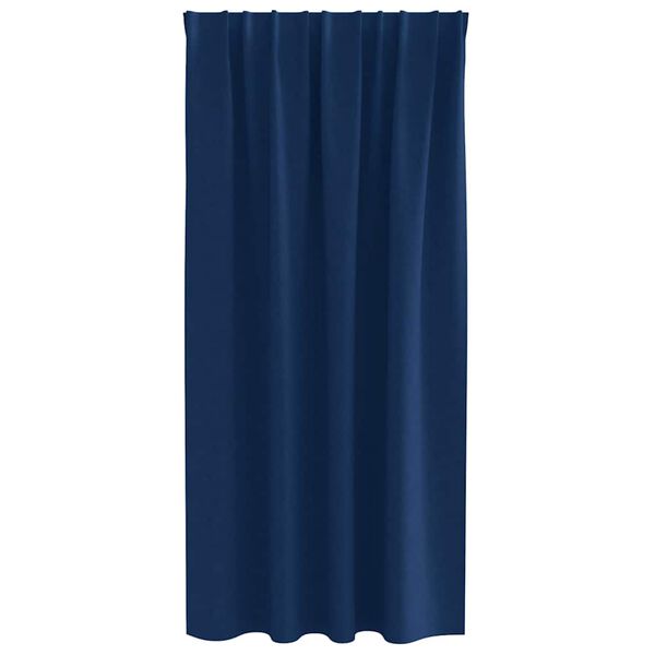 vidaXL Zwart-out Gordijnen met Ringen 2 pcs Donkerblauw 175 x 140 cm