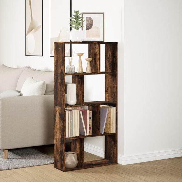 vidaXL Boekenkast 60x20x120 cm bewerkt hout gerookt eikenkleurig