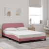 vidaXL Bed met matras "Dover" fluweel roze 140x200 cm