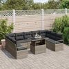 vidaXL Tuin Sofa Set met kussen 10 pcs Grijs poly rattan