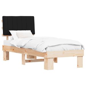 vidaXL Bedframe met Gevoerd Hoofdgedeelte Zwart 80 x 200 cm
