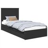 vidaXL Opslag bed met lade met opslag Zwart 75 x 190 cm Bewerkt hout