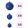 vidaXL Kerstballen 98 st &Oslash;3/4/6 cm blauw