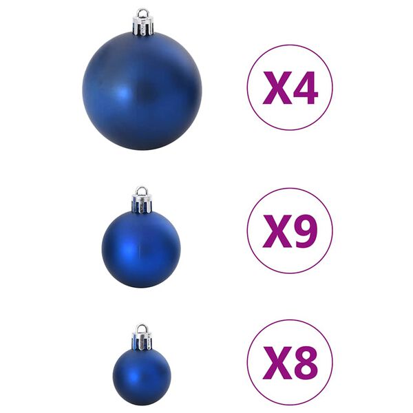 vidaXL Kerstballen 98 st &Oslash;3/4/6 cm blauw
