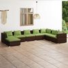 vidaXL 8-delige Loungeset met kussens poly rattan bruin