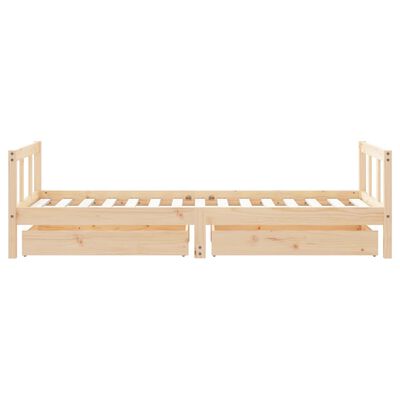 vidaXL Kinderbedframe met lades 90x190 cm massief grenenhout