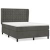vidaXL Boxspring met matras fluweel donkergrijs 140x200 cm