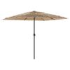 vidaXL Parasol met LED's en stalen paal 248x248x248 cm bruin