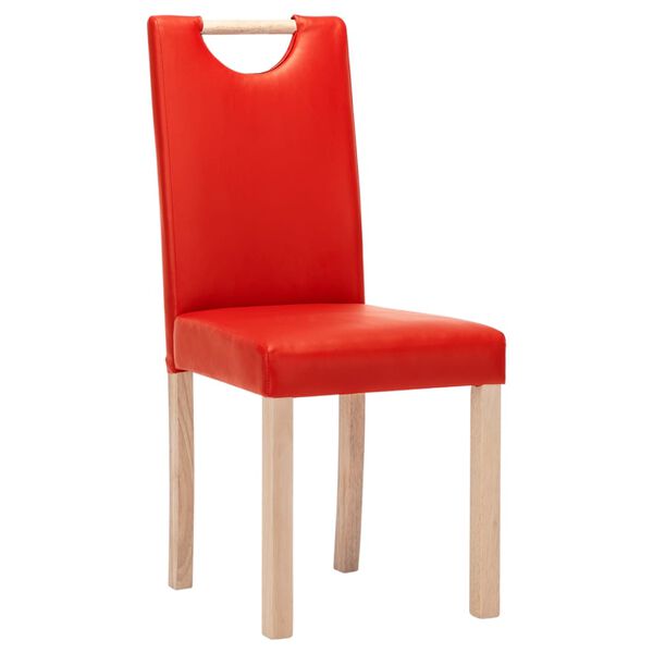 vidaXL Eetkamerstoelen 4 st kunstleer rood
