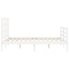 vidaXL Bedframe met hoofdbord massief hout wit