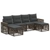 vidaXL Tuinbankenset 6 pcs Grijs en Donkergrijs poly rattan