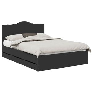 vidaXL Bedframe met lade met opslag Zwart 140 x 200 cm Ingenieurshout