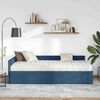 vidaXL Hoekbedframe met Matras Anders met hoofdeinde 2 pcs Blauw Stof