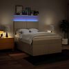vidaXL Boxspring met matras stof cr&egrave;mekleurig 140x190 cm