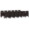 vidaXL Tuin Eetset 13 pcs Bruin Polt riet