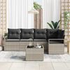 vidaXL Tuin Sofa Set met kussen met opslag 6 pcs Lichtgrijs