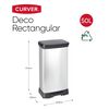 Curver Pedaalemmer Deco rechthoekig 50 L zilverkleurig