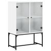 vidaXL Bijzetkast met glazen deuren 69x37x100 cm wit