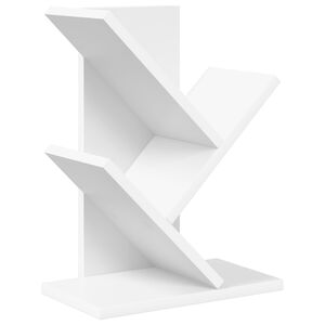 vidaXL Boomvormige boekenplank met 3 planken 30 x 18 x 40 cm Bewerkt hout Wit