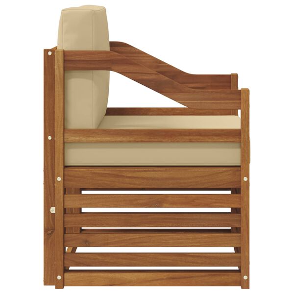 vidaXL Buiten bankenset met kussen Naturel 67 x 63 x 73 cm