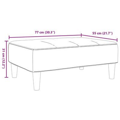 vidaXL Voetenbank 77x55x31 cm fluweel donkergrijs