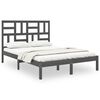 vidaXL Bedframe massief hout grijs 140x190 cm