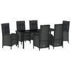 vidaXL Tuin eettafelset 7 st Zwart poly rattan