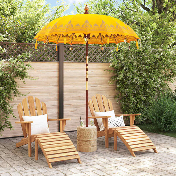 vidaXL Balinese Parasol Geel 185 x 185 x 260 cm