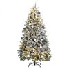 vidaXL Kunstkerstboom met scharnieren 300 LED's en kerstballen 180 cm