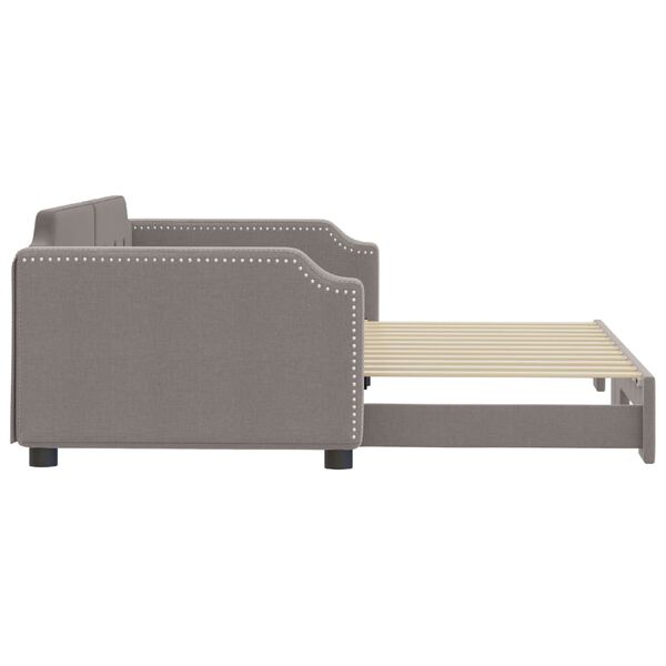 vidaXL Slaapbank met onderschuifbed 100x200 cm stof taupe