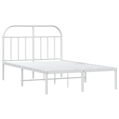 vidaXL Bedframe met hoofdbord metaal wit 120x200 cm