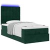 vidaXL Ottoman bed met matrassen en LED's 90x200cm fluweel donkergroen