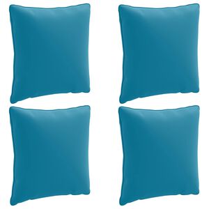 vidaXL 4-Delige Rugkussens PUTTEN 4 pcs 100% Polyester Lichtblauw