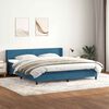 vidaXL Boxspring met matras fluweel donkerblauw 180x210 cm