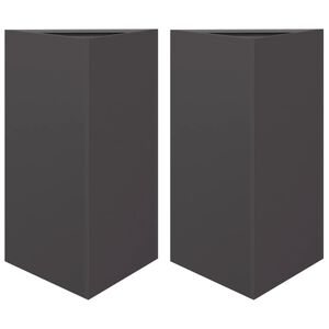 vidaXL Plantenbakken 2 st driehoek 50x43x75 cm staal zwart