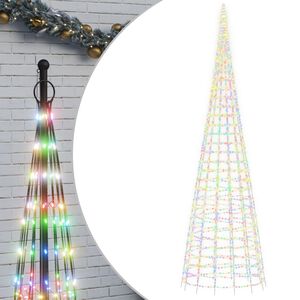 vidaXL LED-kerstboom aan vlaggenmast 3000 LEDs kleurrijk 800 cm