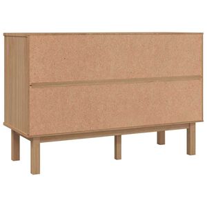 vidaXL Ladekast OTTA 111x43x73,5 cm grenenhout bruin en grijs
