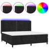vidaXL Boxspring met matras en LED fluweel zwart 200x200 cm