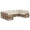 vidaXL Tuinbankenset 9 st Beige en Cr&egrave;me Wit poly rattan
